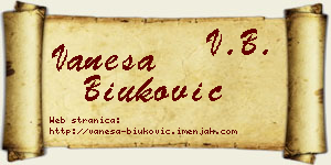 Vanesa Biuković vizit kartica